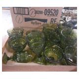 Flat of green glass cups