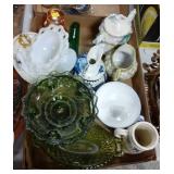 Flat with green dishes, glassware, and more