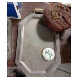 Metal tray, coat rack, and basket