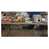 Table top lot glassware, car polisher, and more