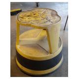 Yellow metal kitchen stool