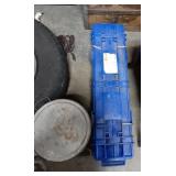 Blue shipping box and metal canister