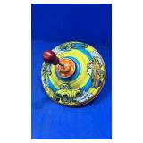 Vintage top has cars on it.