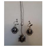 Sterling silver necklace and earring set