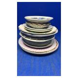 Stack assorted collectors plates