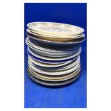 Stack assorted collectors plates