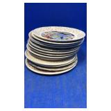 Stack assorted collectors plates