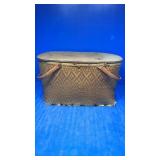 Old picnic basket with contents  2