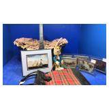 Blue basket with contents