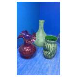 Rose and green vases