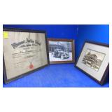 Old wall hangings. Car.Fort Wayne courthouse