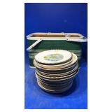 Picnic basket with collectors plates