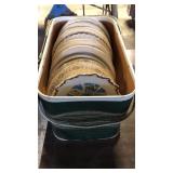 Lot of collectors plates with container