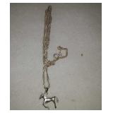 Sterling silver horse necklace