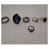 5 rings and a baby ring from L to R 10, 7.5, 7,