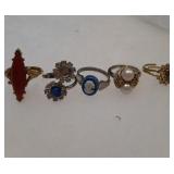 5 rings from L to R sizes 8, 5,7.5, 6, 6