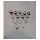 14 rings Front row L to R sizes: 9, 82nd row