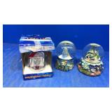 2 musical snow globes,inspirational figurine