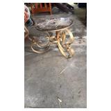 Glass top small metal table