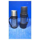 2 thermos. Metal and stainless
