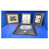 4 wall hangings. Baseball, bears