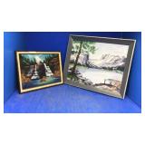 2 scenic wall hangings
