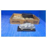 7 glass cars with wood display