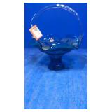 Viking blue glass basket