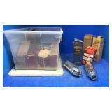 Vintage thermos fillers, boxes. More with tote