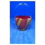 Red,yellow,blue glass basket