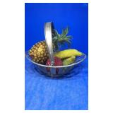 Metal basket of sequined fruit