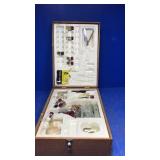 Microscope kit in wood box