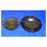 Gold coin ashtray and dish