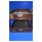 2 wood paper holders for desk