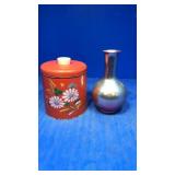 Metal canister and vase