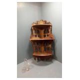 Vintage corner shelf and glass basket