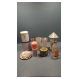 Milk crates full of vintage tins and glass wear