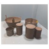 Vintage canisters powder, coffee, Swiss down cake