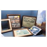 6 wall hangings in frame