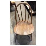 Old round back wood chair