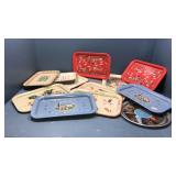 12 assorted metal trays