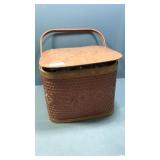 Picnic basket w contents. Christmas lights