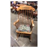 Wood rocker with cushion