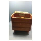Wood magazine holder w magazines