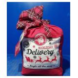 Christmas delivery bag filled w/ gourmet popcorn