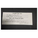 L.A. Pizza & Subs Redkey, IN $10 gift certificate