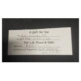 L.A. Pizza & Subs Redkey, IN $10 gift certificate