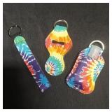 key chain, sanitizer holder and lip balm holder