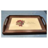 Wood and glass tray with glass