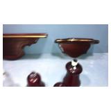 2 home interior shelves,5 candle shades